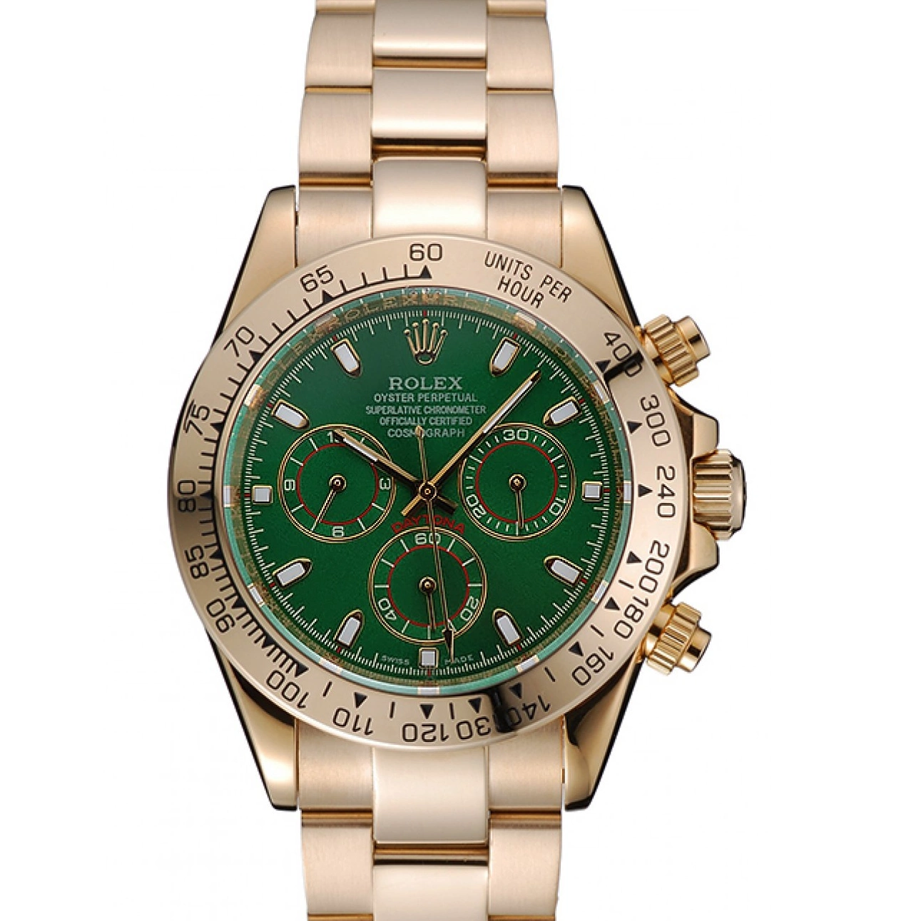 Good copy rolex watches Rolex Cosmograph Green Dial Bracelet Daytona And Case Gold 1454244 0514